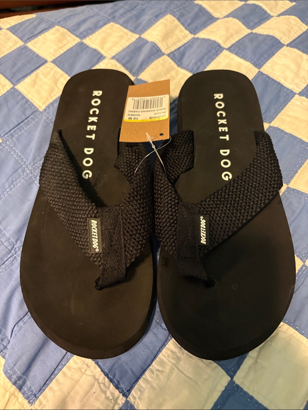 Rocket Dog Black Woven Thong Sandals